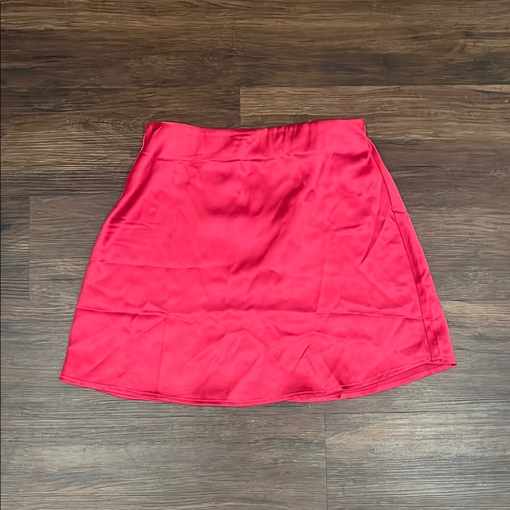 NWT Pink silk miniskirt zip back XS